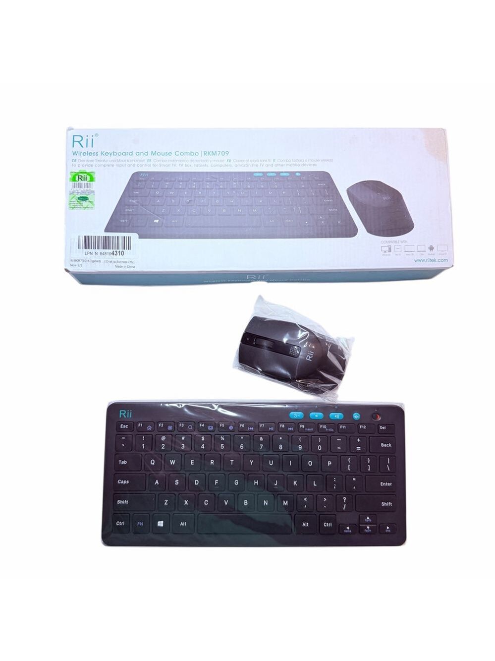 Rii RKM709 Wireless Keyboard Mouse Combo‎ USB 2.4GHz New In Box